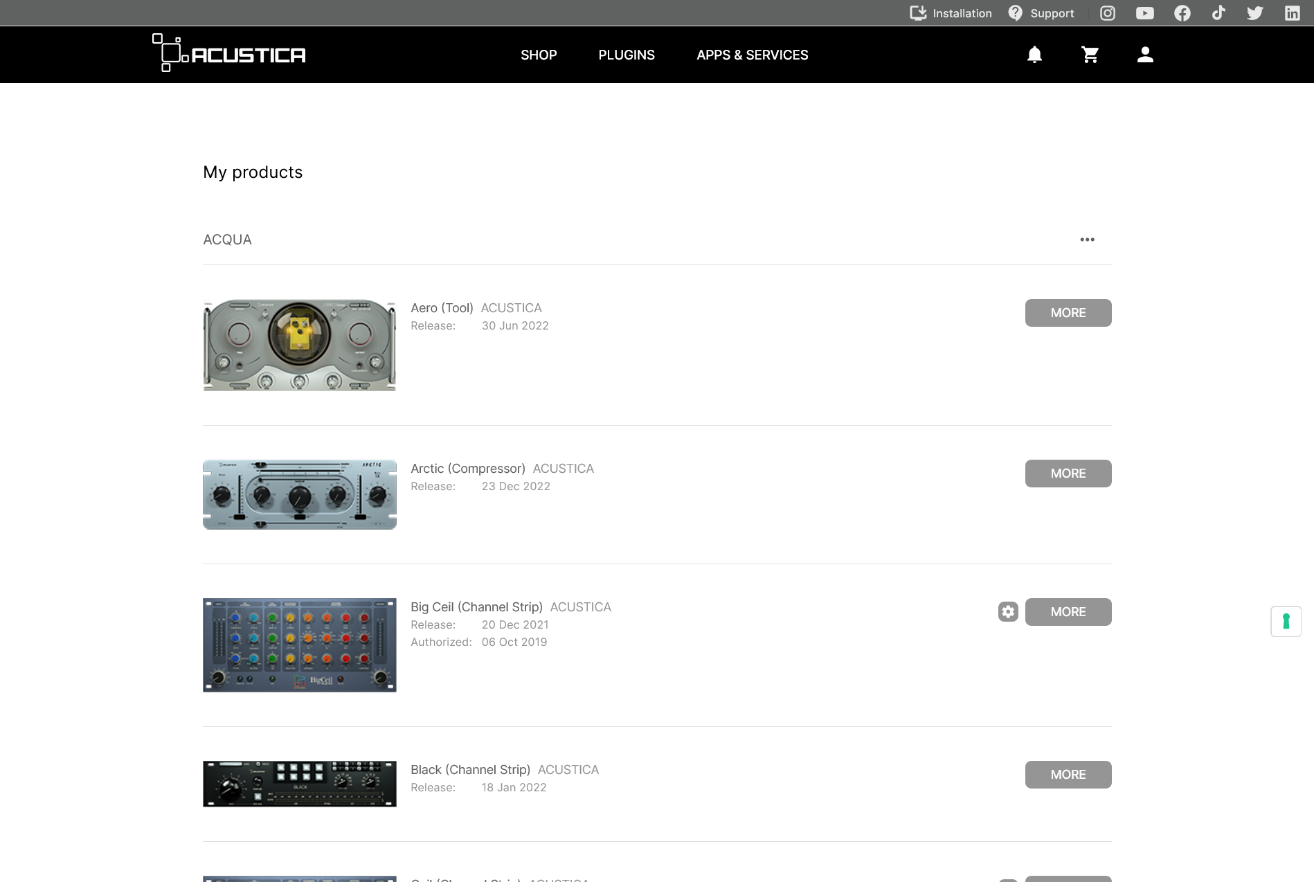 Acustica Audio Multiple Plugins